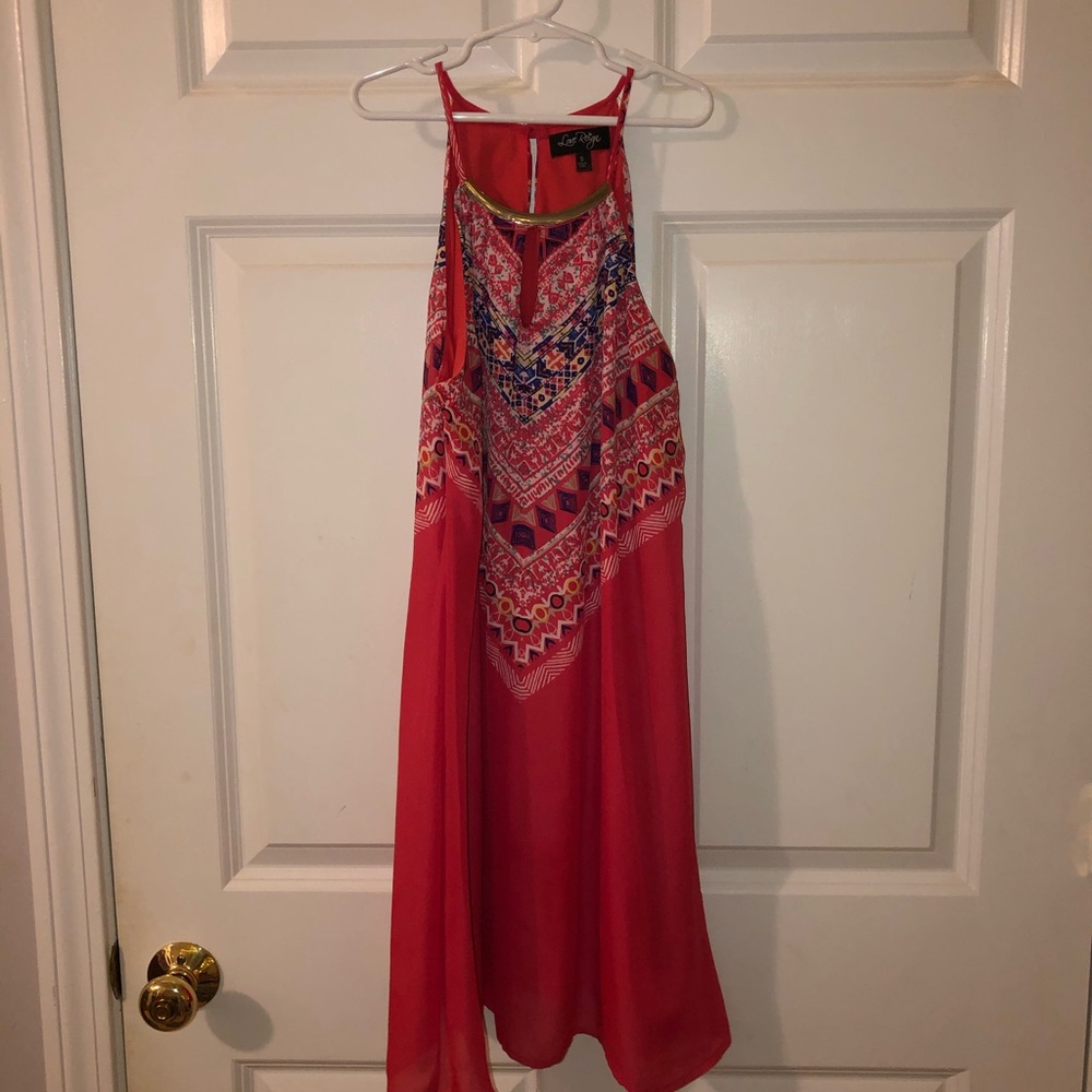Patterned Halter mini-dress